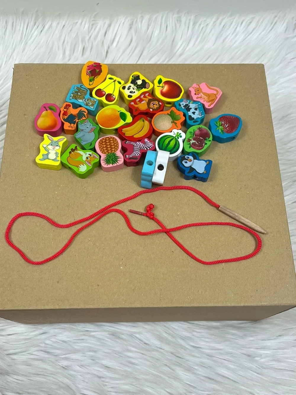 Toddler’s bundle of toys, Chuckle Roar alphabet, felt numbers, lacing beads set